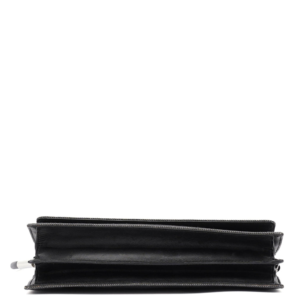 Anthracite Denim Flap Shoulder Bag