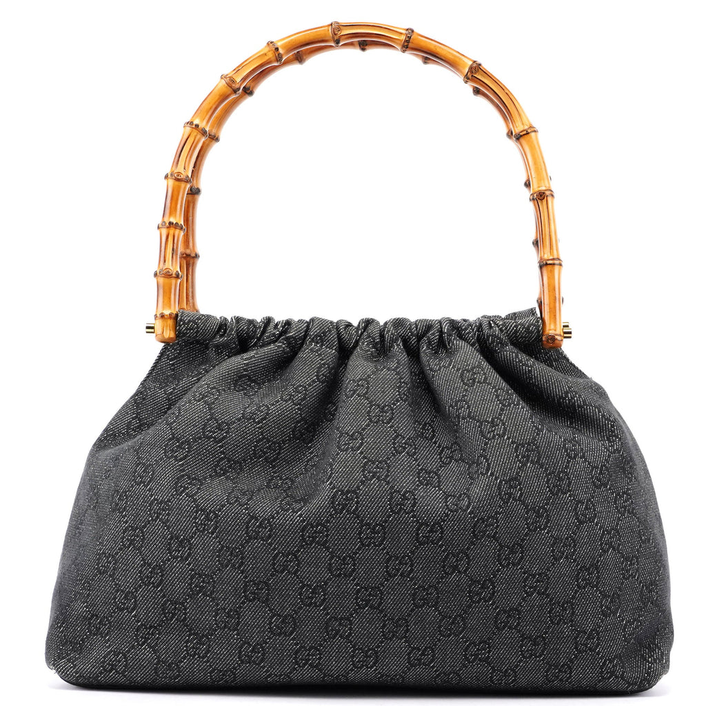 Anthracite Denim GG Bamboo Bag