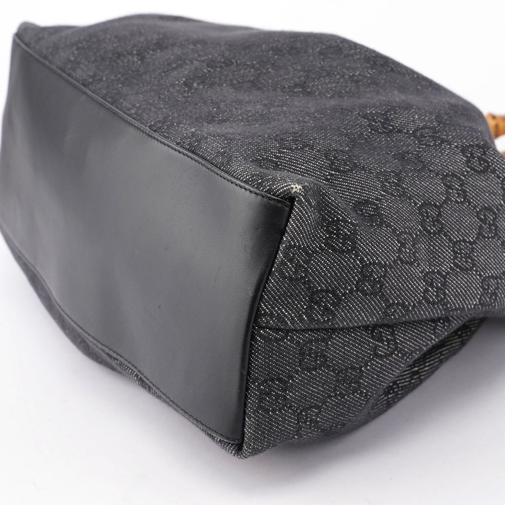Anthracite Denim GG Bamboo Bag