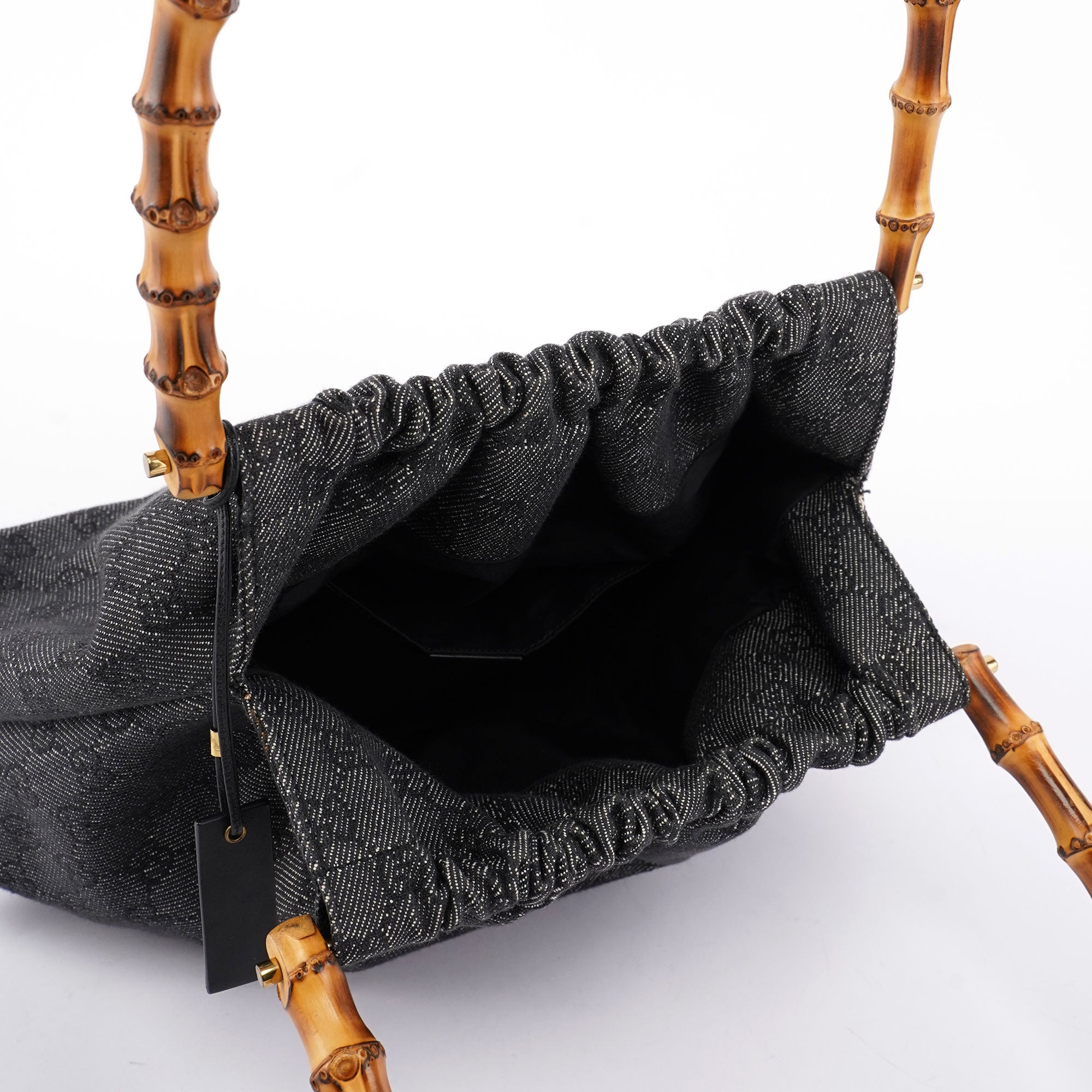 Anthracite Denim GG Bamboo Bag