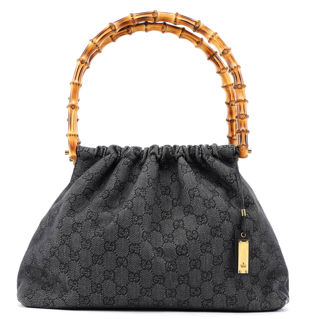 Anthracite Denim GG Bamboo Bag