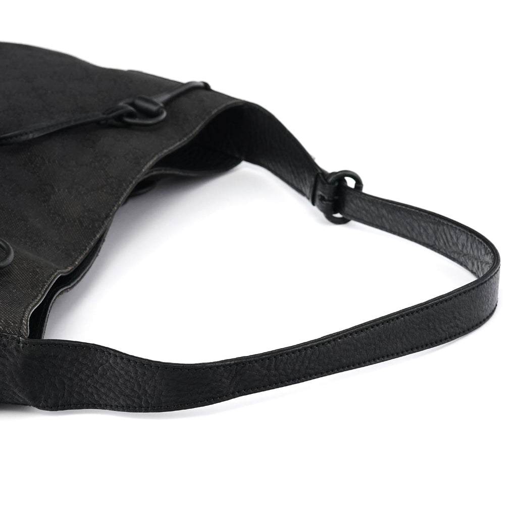 Anthracite Denim GG Horsebit Shoulder Bag