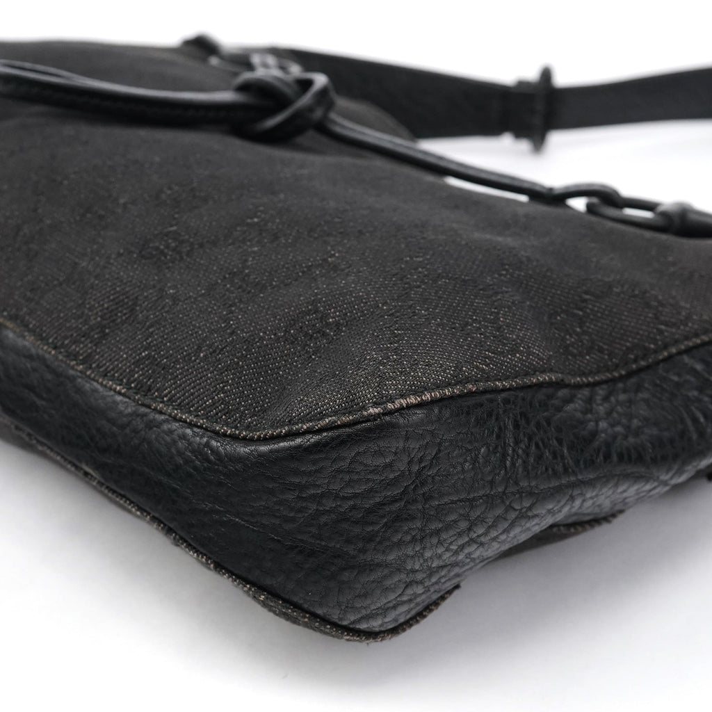 Anthracite Denim GG Horsebit Shoulder Bag