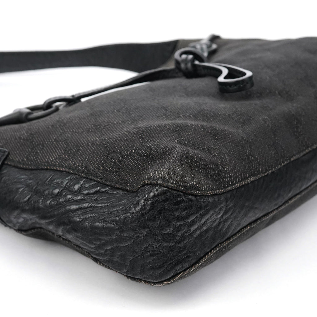 Anthracite Denim GG Horsebit Shoulder Bag