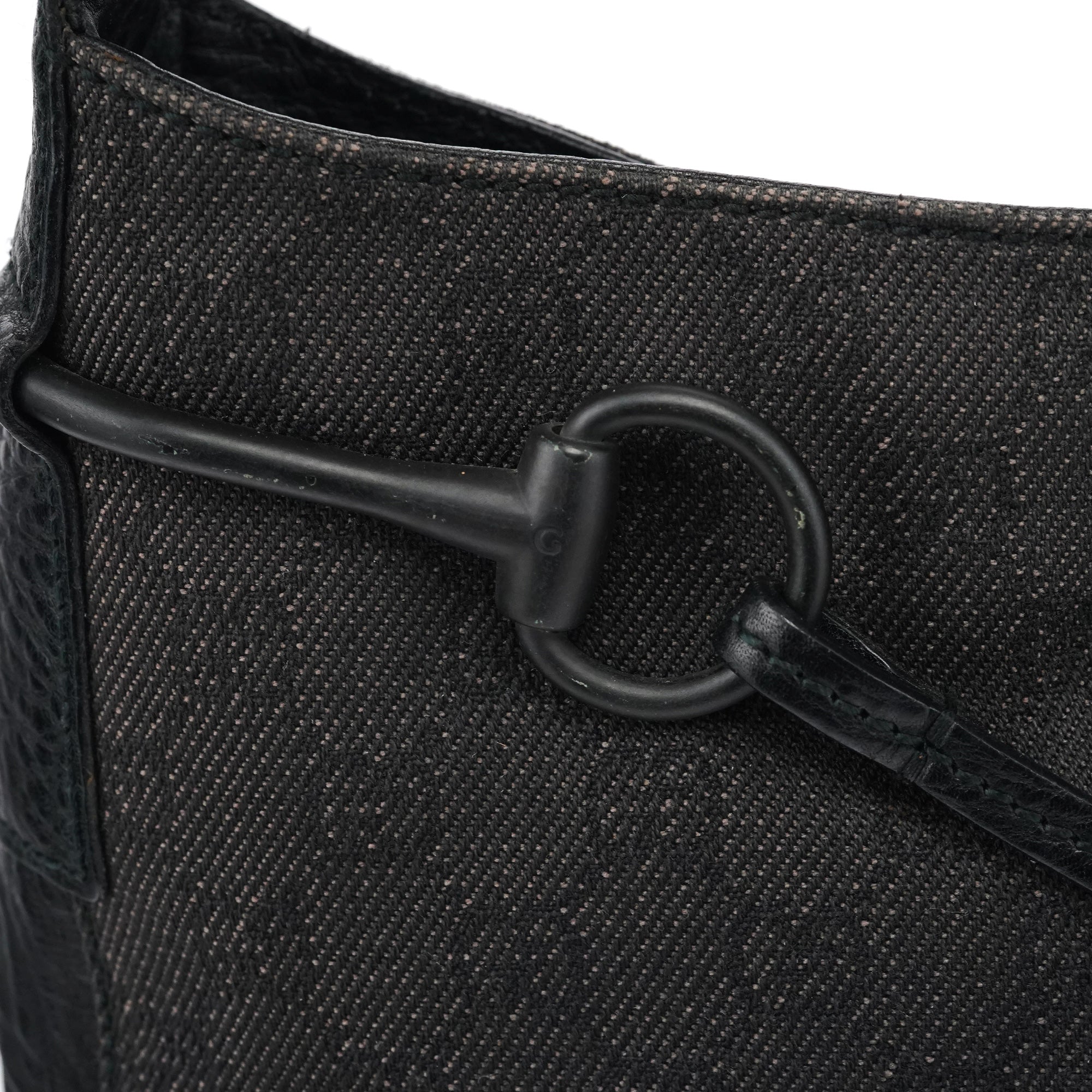 Anthracite Denim GG Horsebit Shoulder Bag