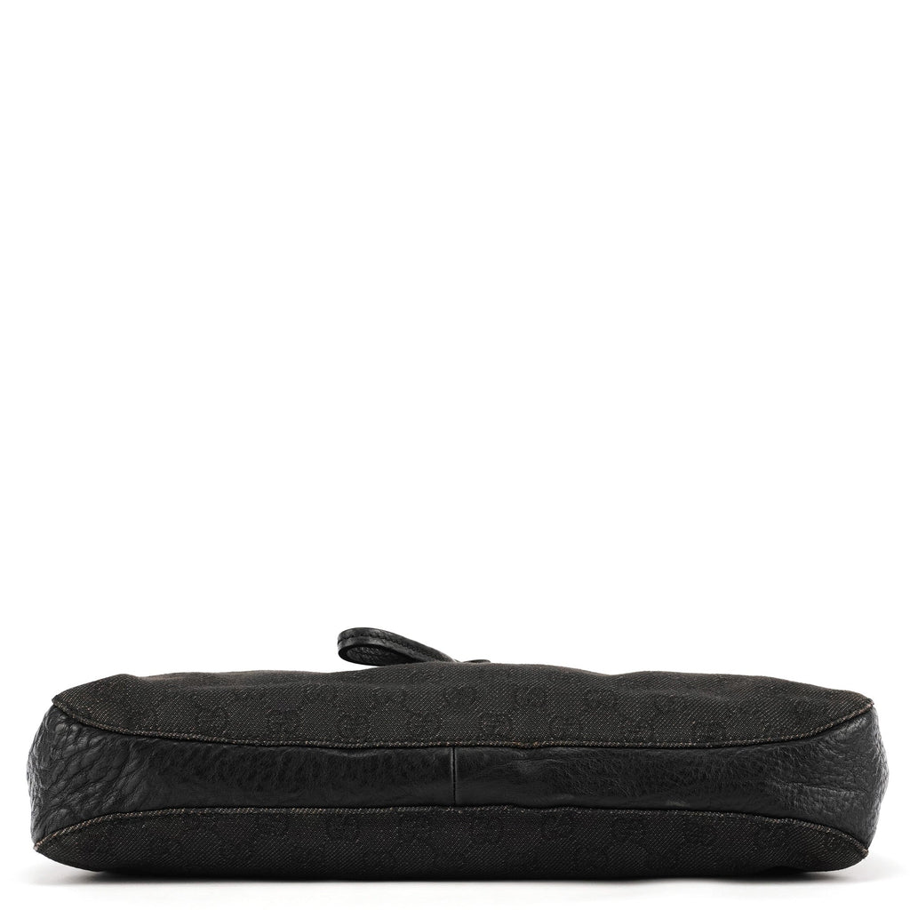 Anthracite Denim GG Horsebit Shoulder Bag