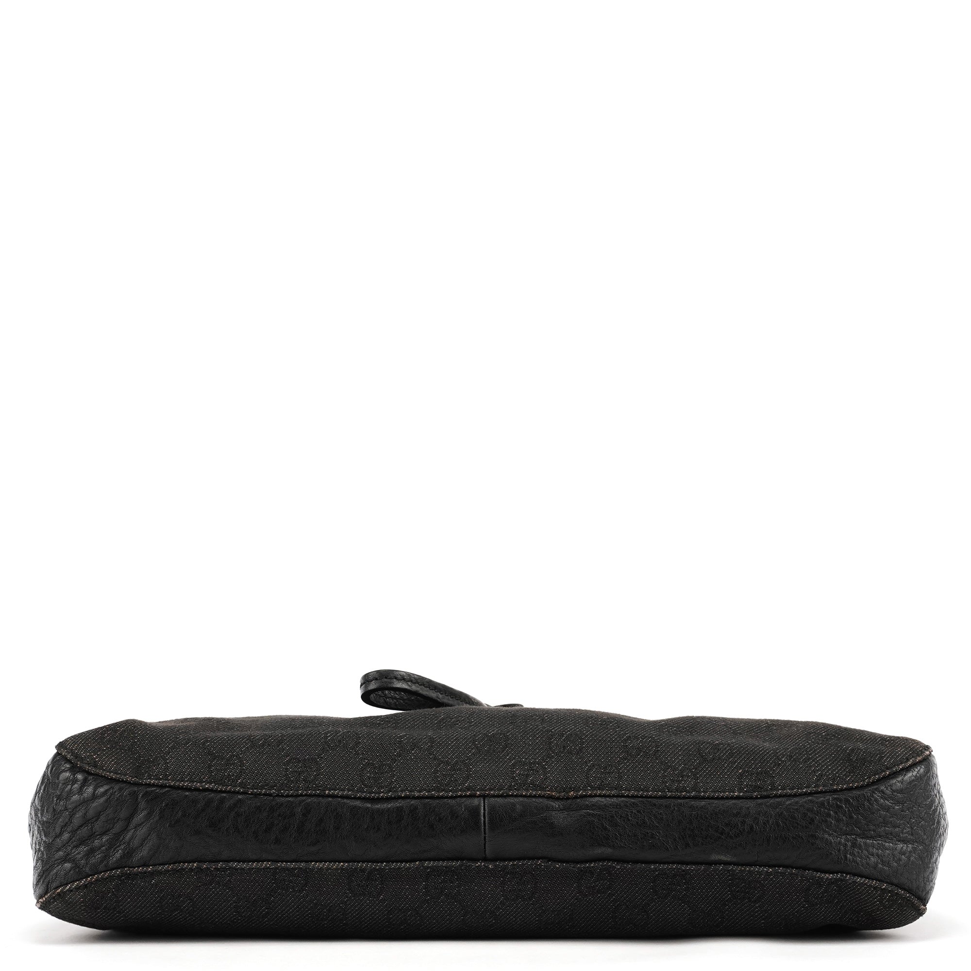 Anthracite Denim GG Horsebit Shoulder Bag