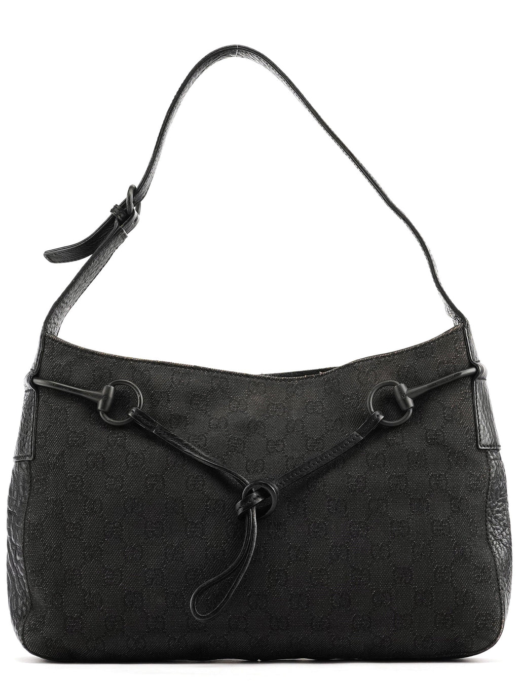 Anthracite Denim GG Horsebit Shoulder Bag
