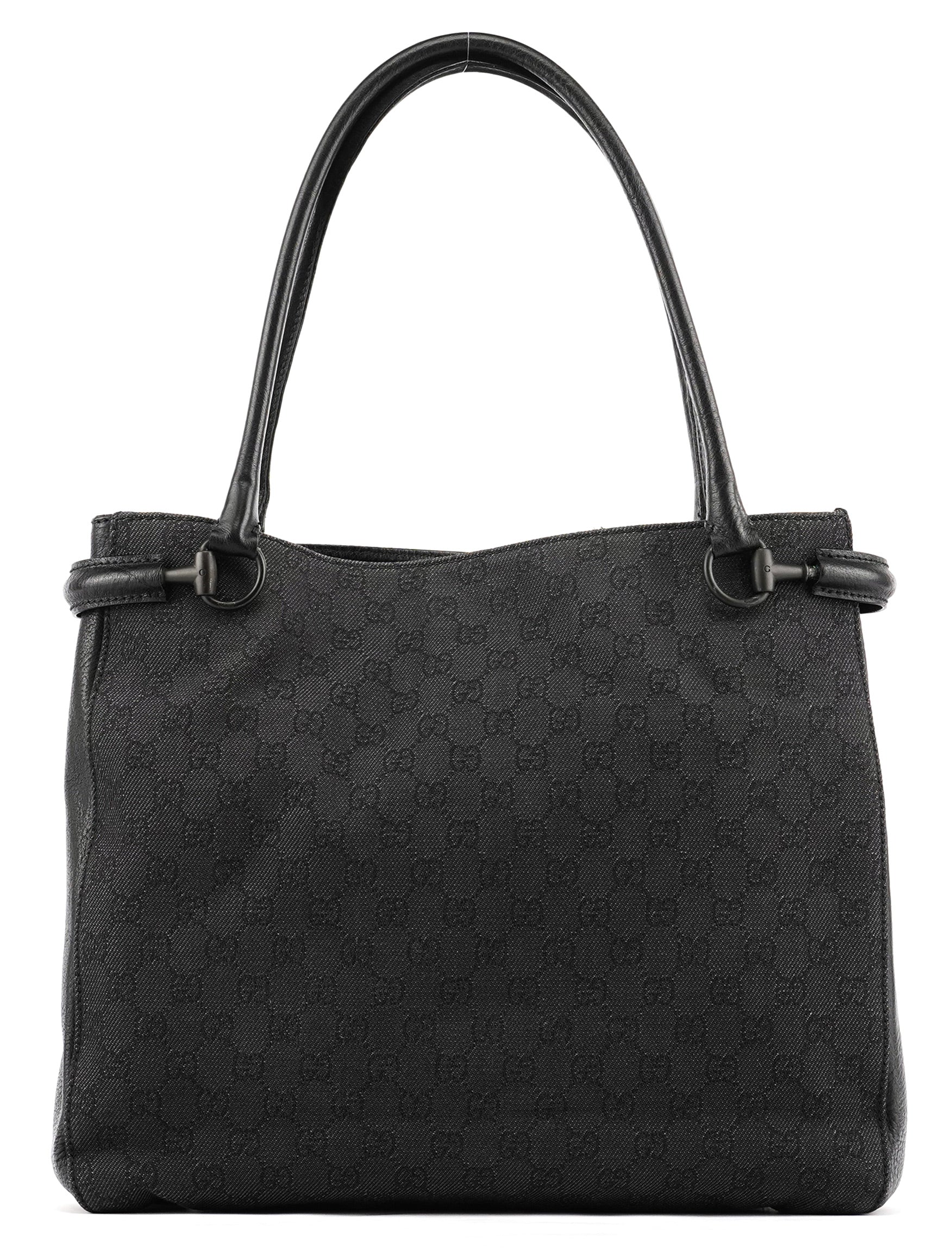 Anthracite Denim GG Horsebit Tote Bag