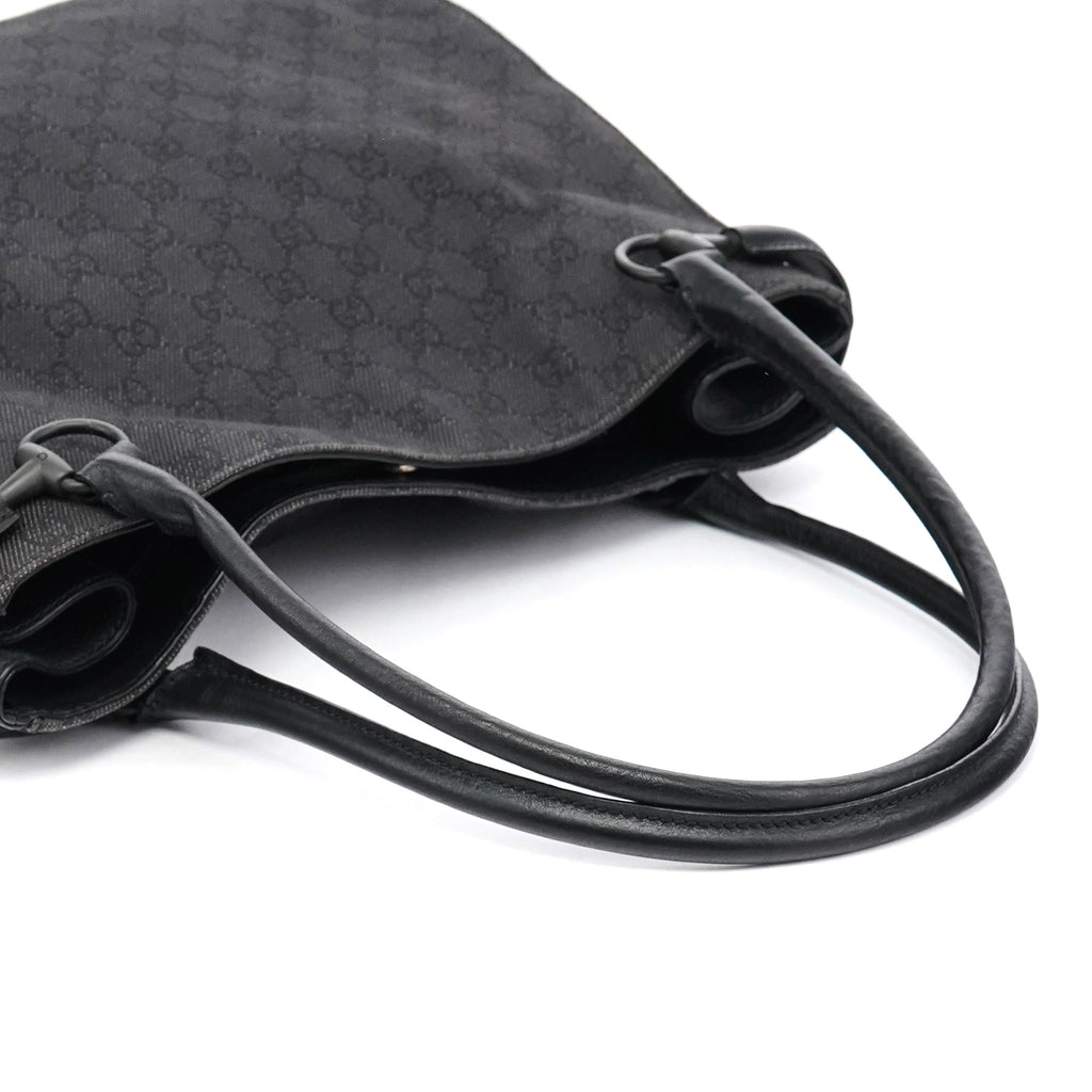Anthracite Denim GG Horsebit Tote Bag