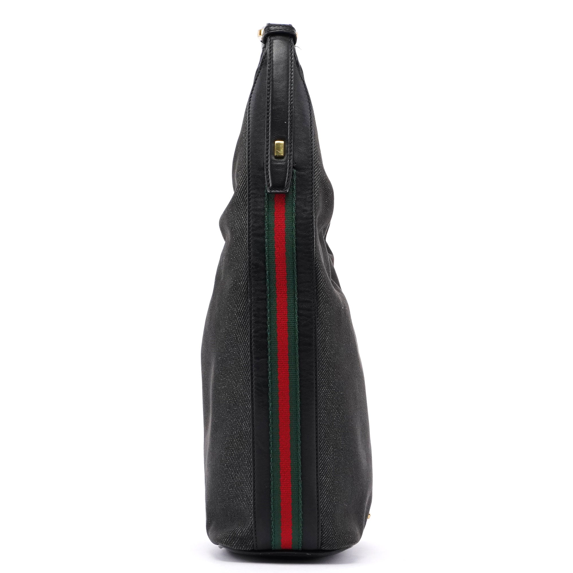 Anthracite Denim V Hobo Bag