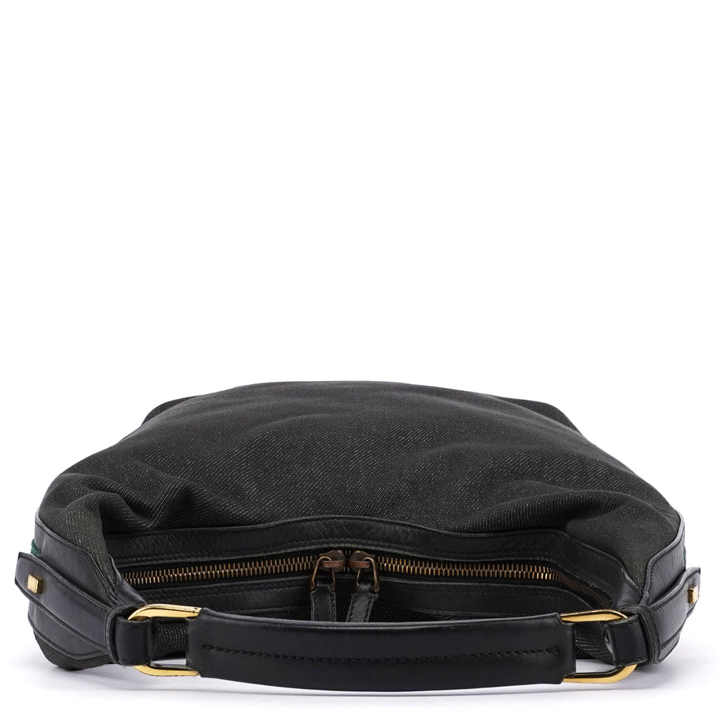 Anthracite Denim V Hobo Bag