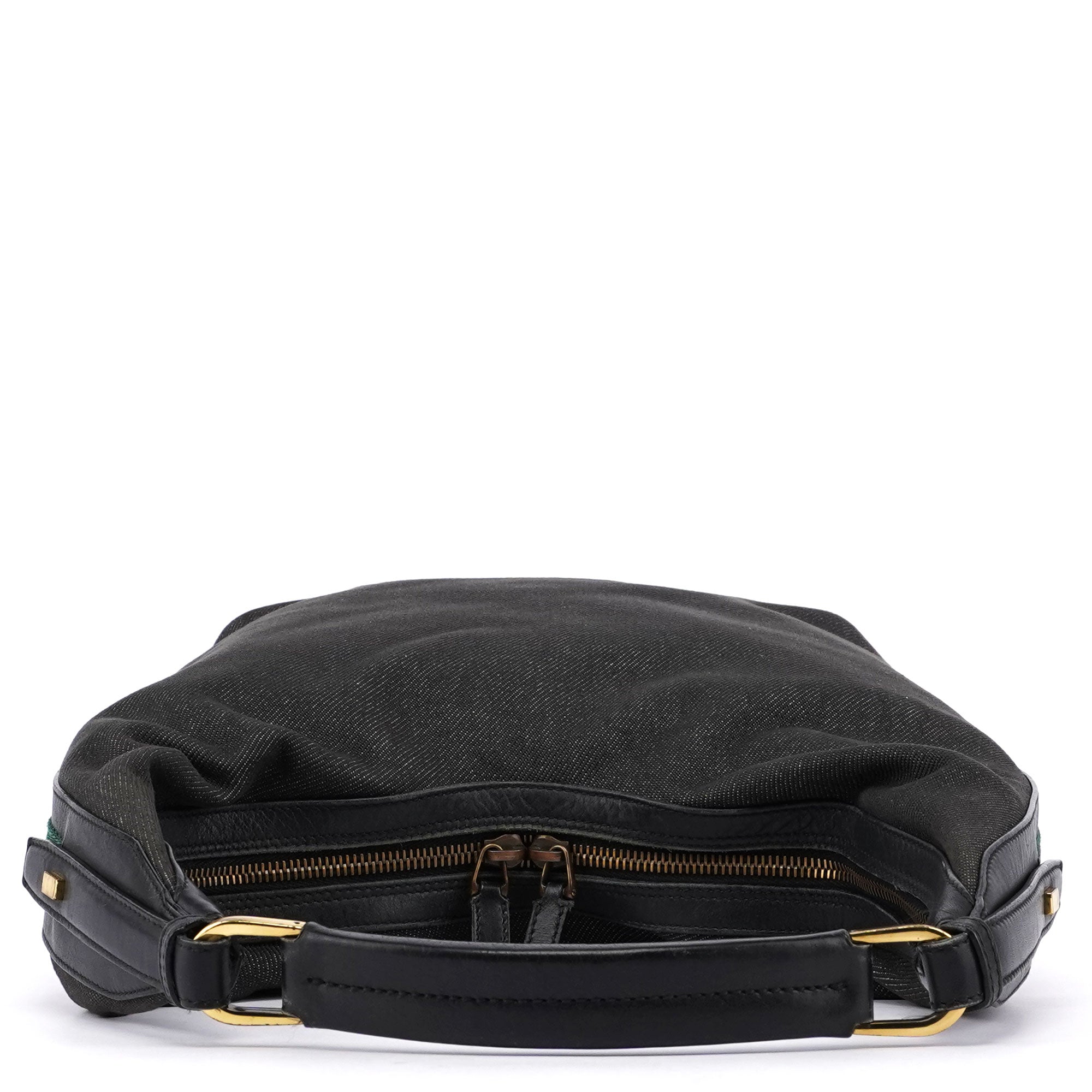Anthracite Denim V Hobo Bag