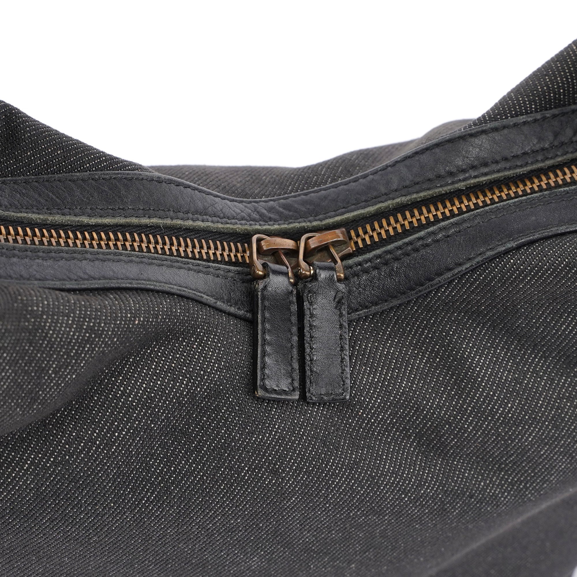 Anthracite Denim V Hobo Bag