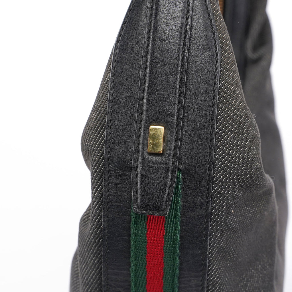 Anthracite Denim V Hobo Bag