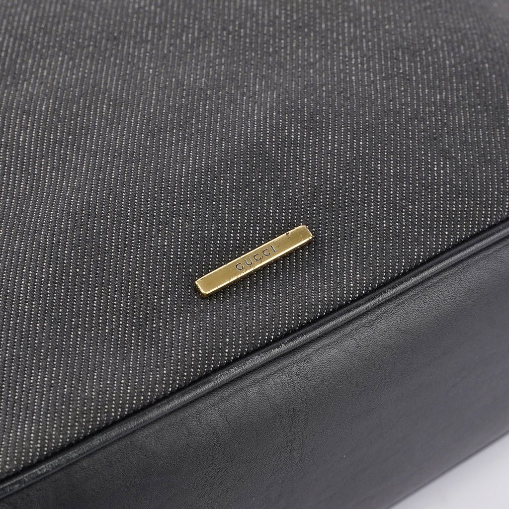 Anthracite Denim V Hobo Bag