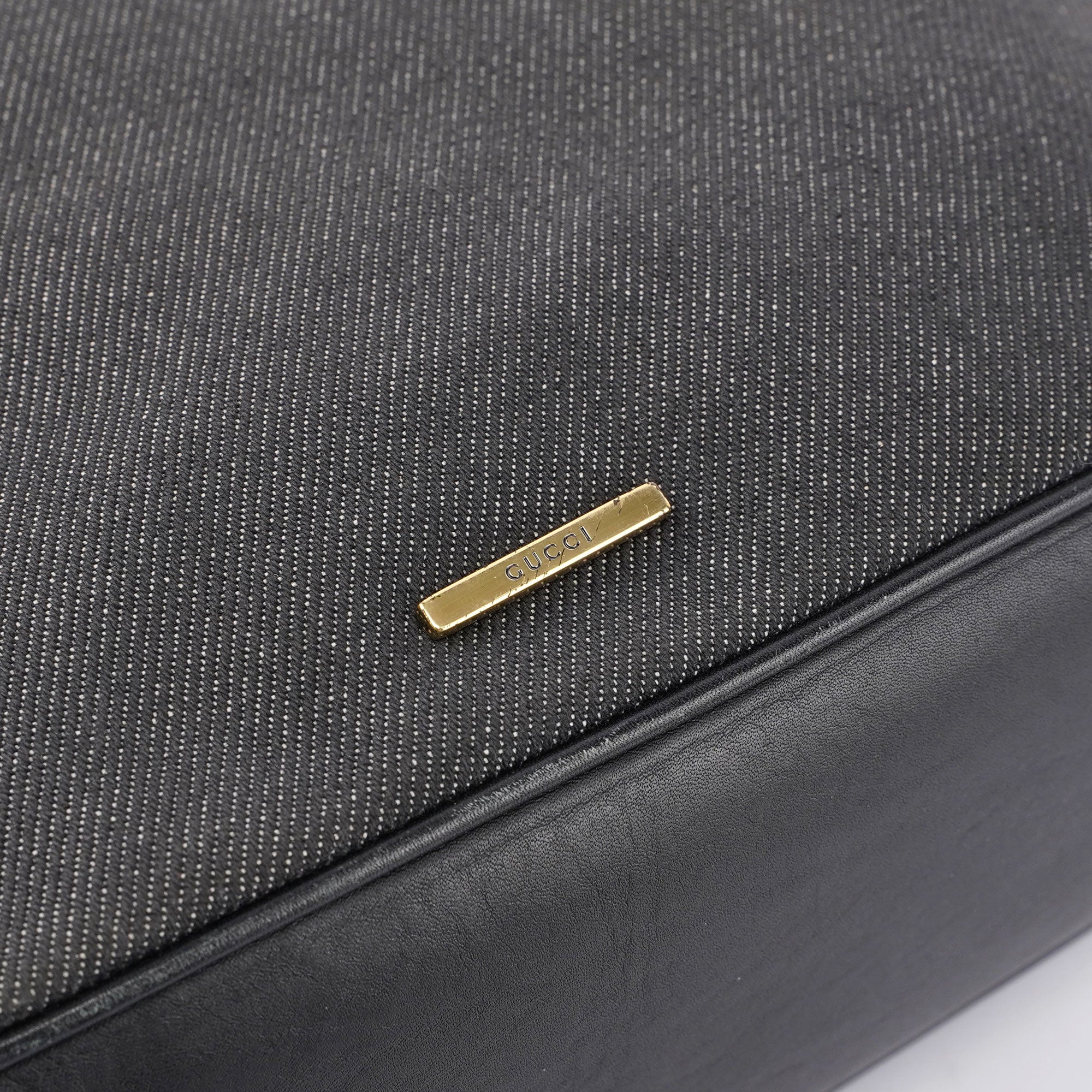Anthracite Denim V Hobo Bag