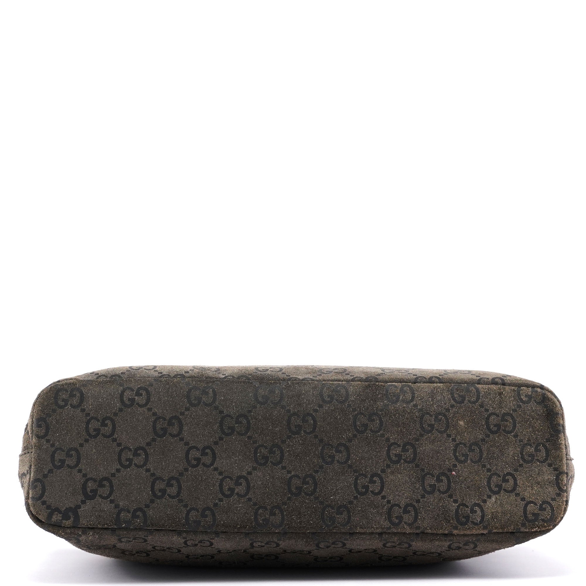 Anthracite GG Suede Metal Handle Bag