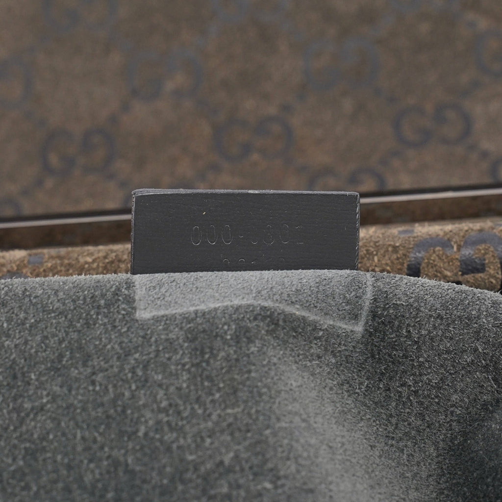 Anthracite GG Suede Metal Handle Bag