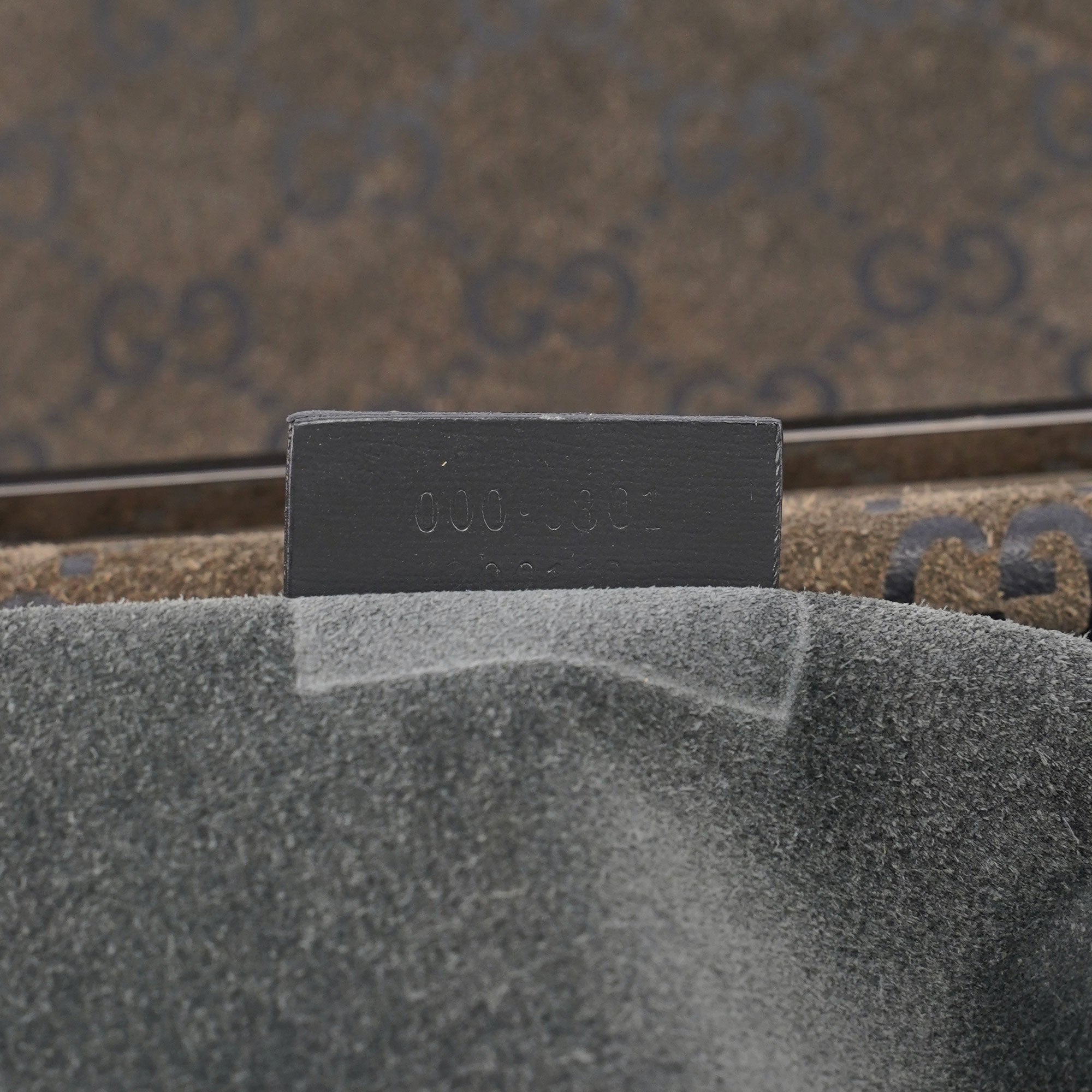 Anthracite GG Suede Metal Handle Bag