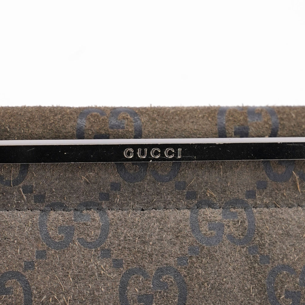 Anthracite GG Suede Metal Handle Bag