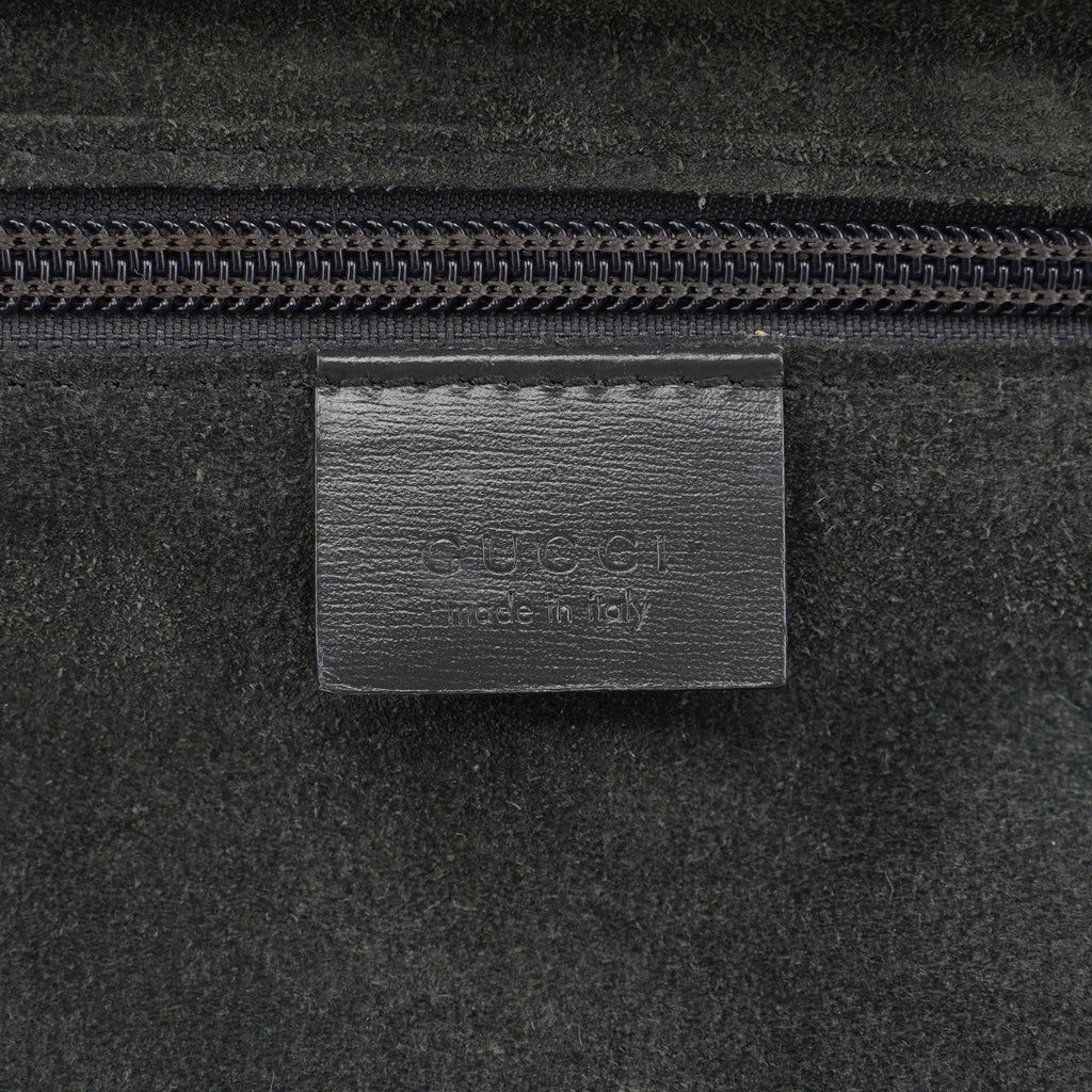 Anthracite GG Suede Metal Handle Bag