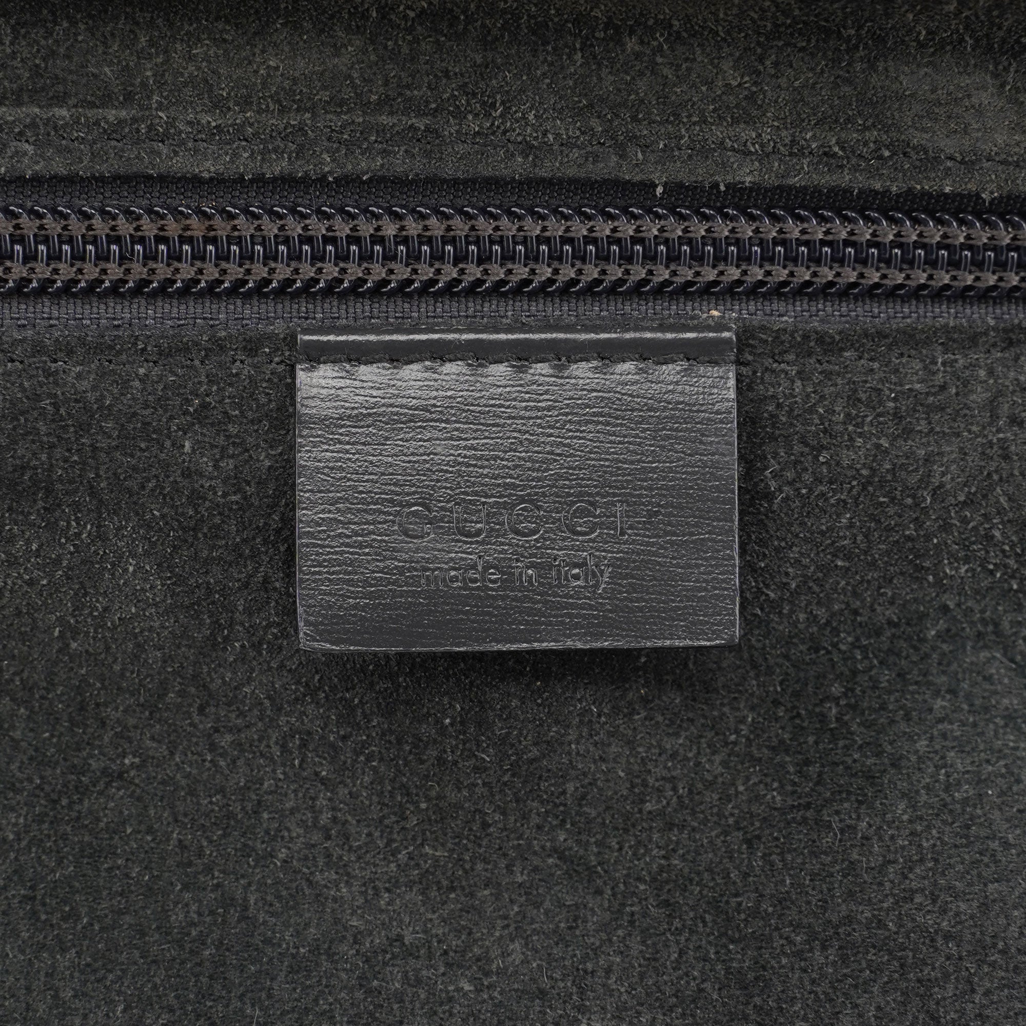 Anthracite GG Suede Metal Handle Bag