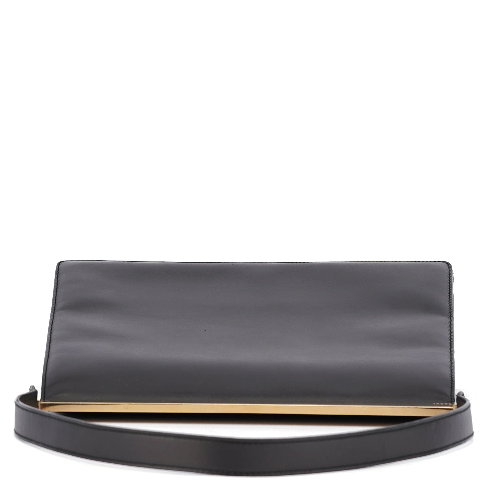 Anthracite Gold Calfskin Hobo Shoulder Bag