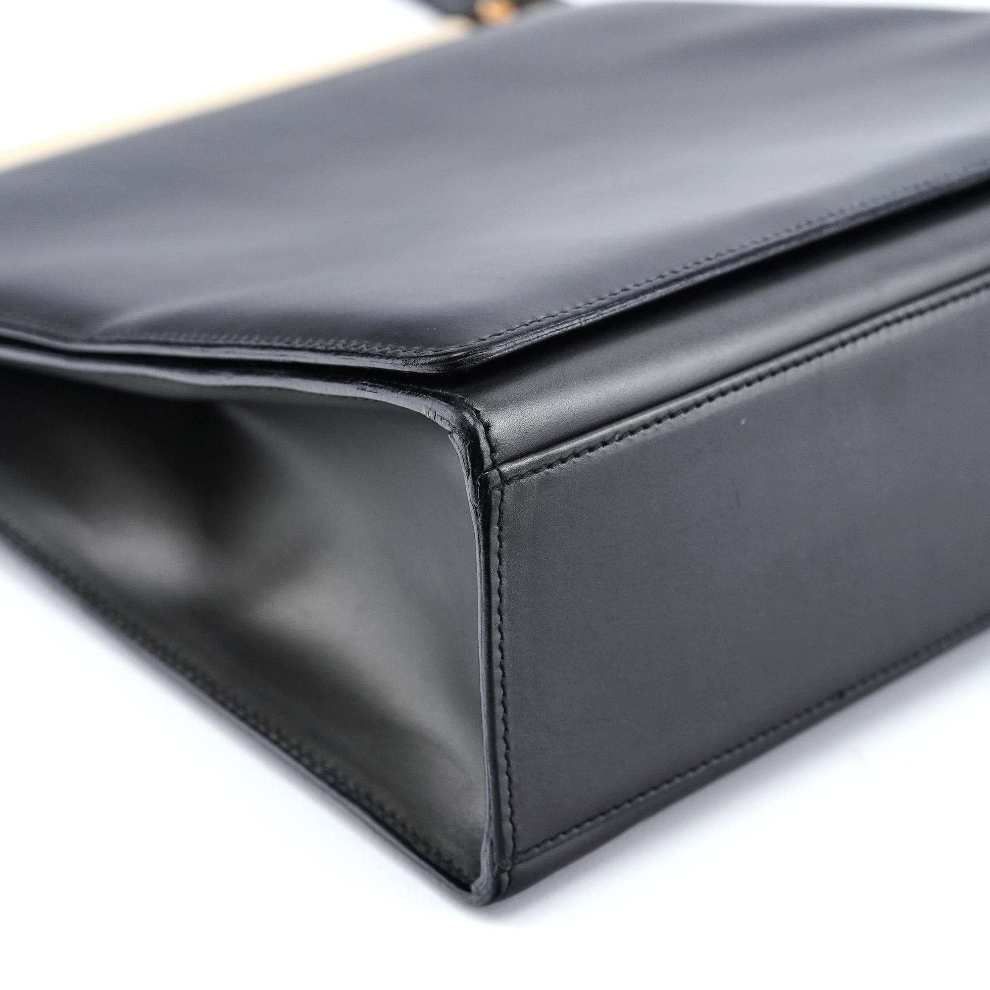 Anthracite Gold Calfskin Hobo Shoulder Bag