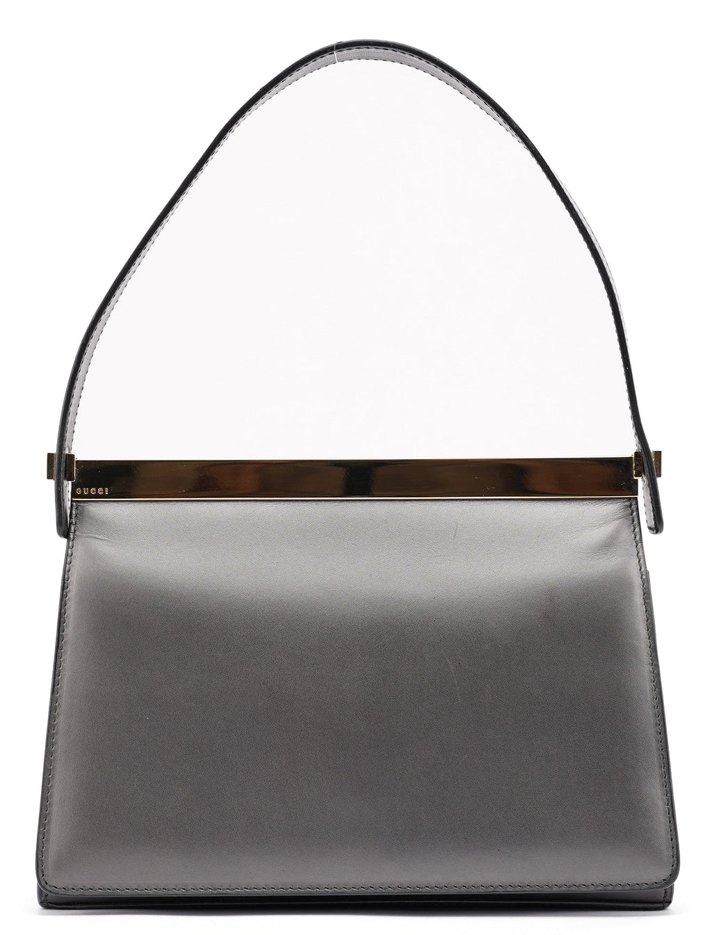 Anthracite Leather Frame Shoulder Bag