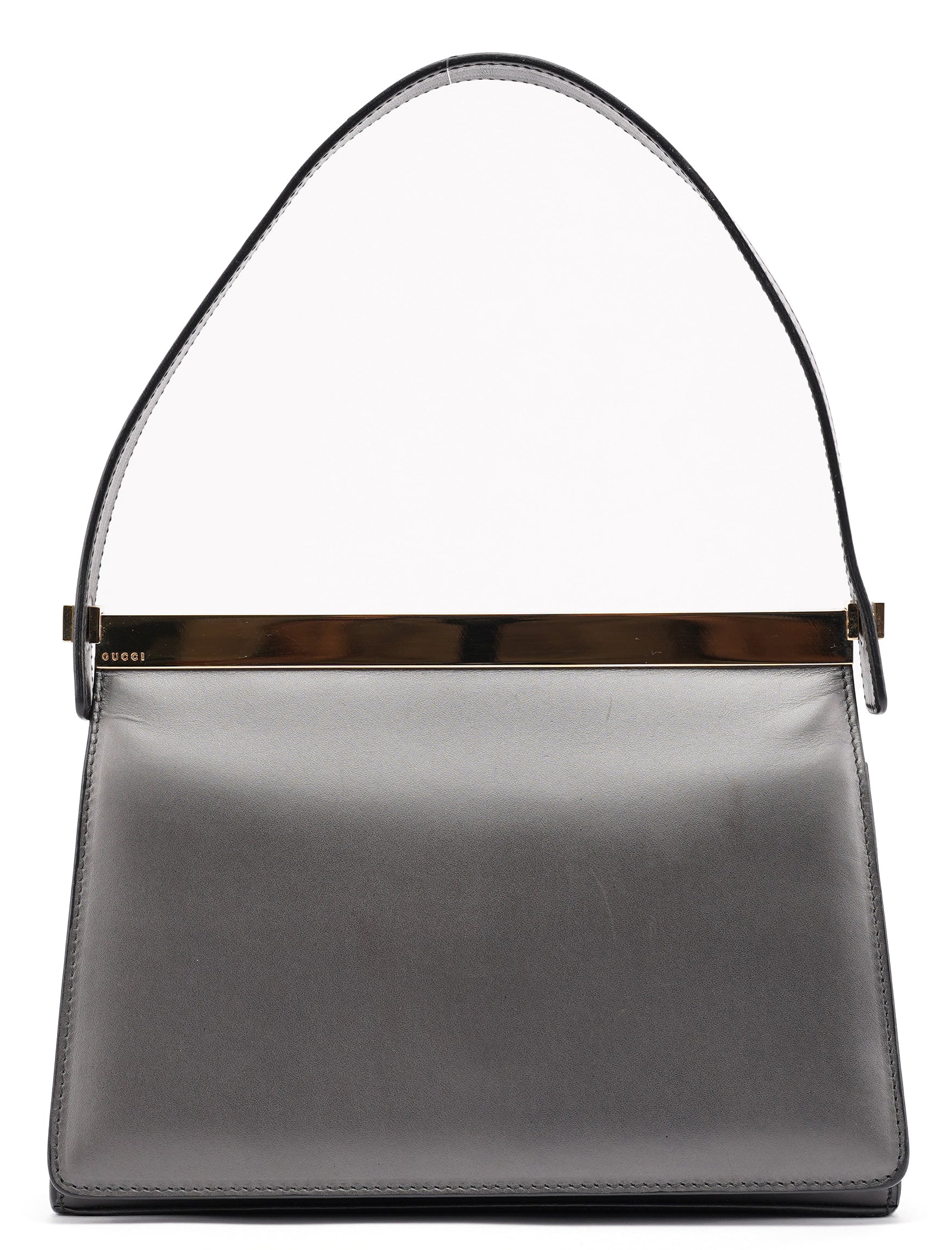 Anthracite Leather Frame Shoulder Bag