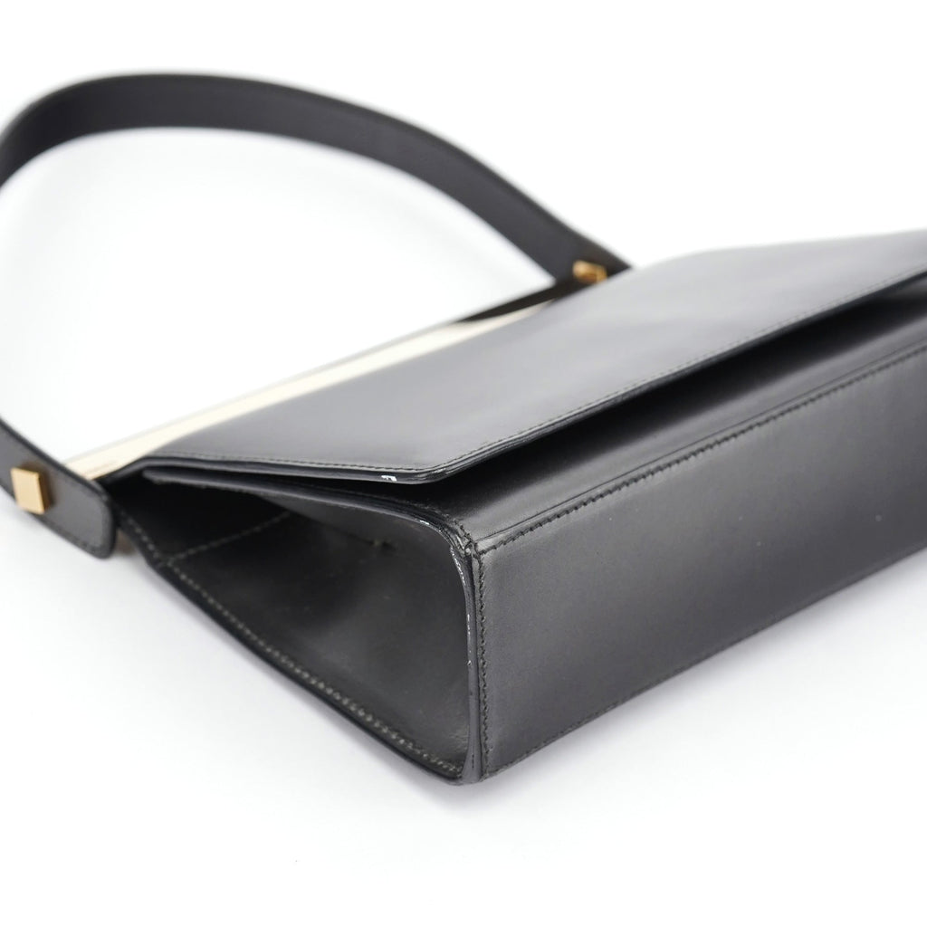 Anthracite Leather Frame Shoulder Bag