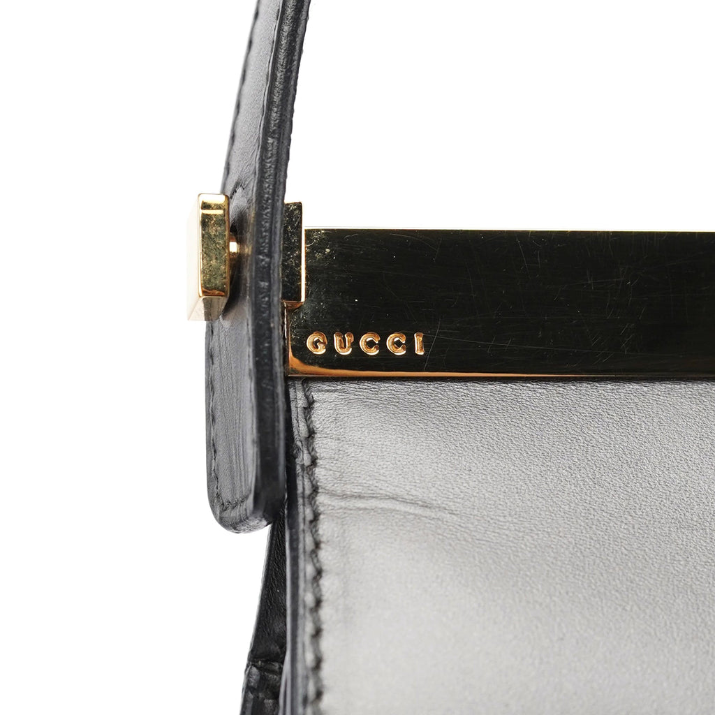 Anthracite Leather Frame Shoulder Bag