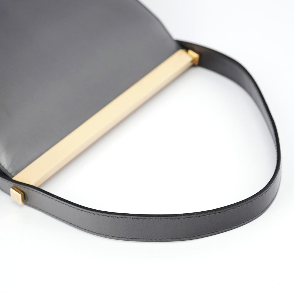Anthracite Leather Frame Shoulder Bag