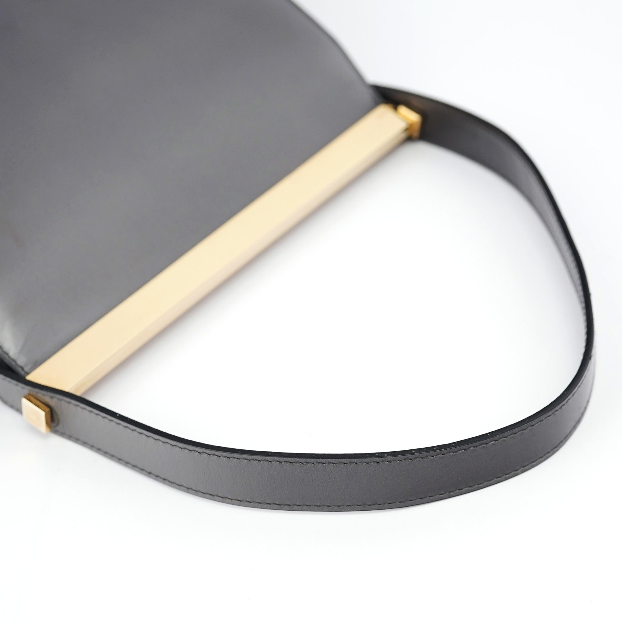 Anthracite Leather Frame Shoulder Bag