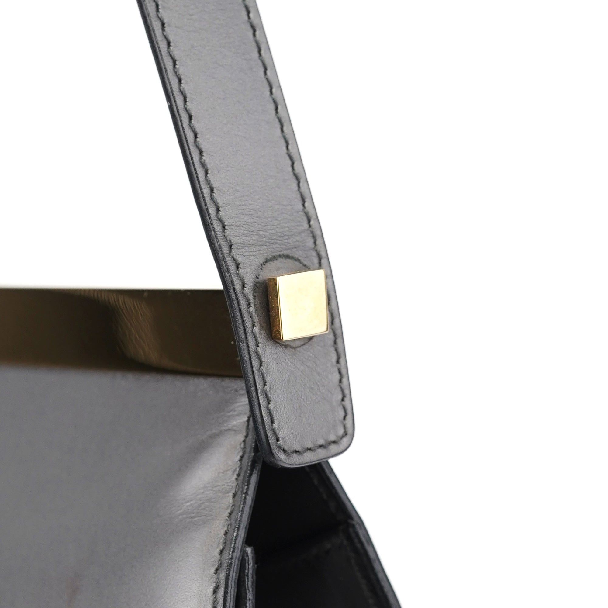 Anthracite Leather Frame Shoulder Bag
