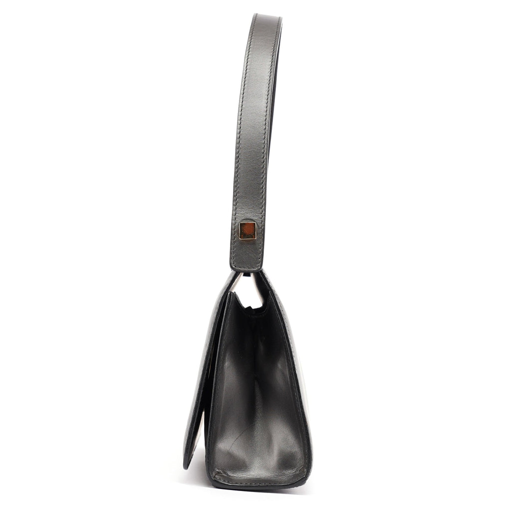 Anthracite Leather Frame Shoulder Bag