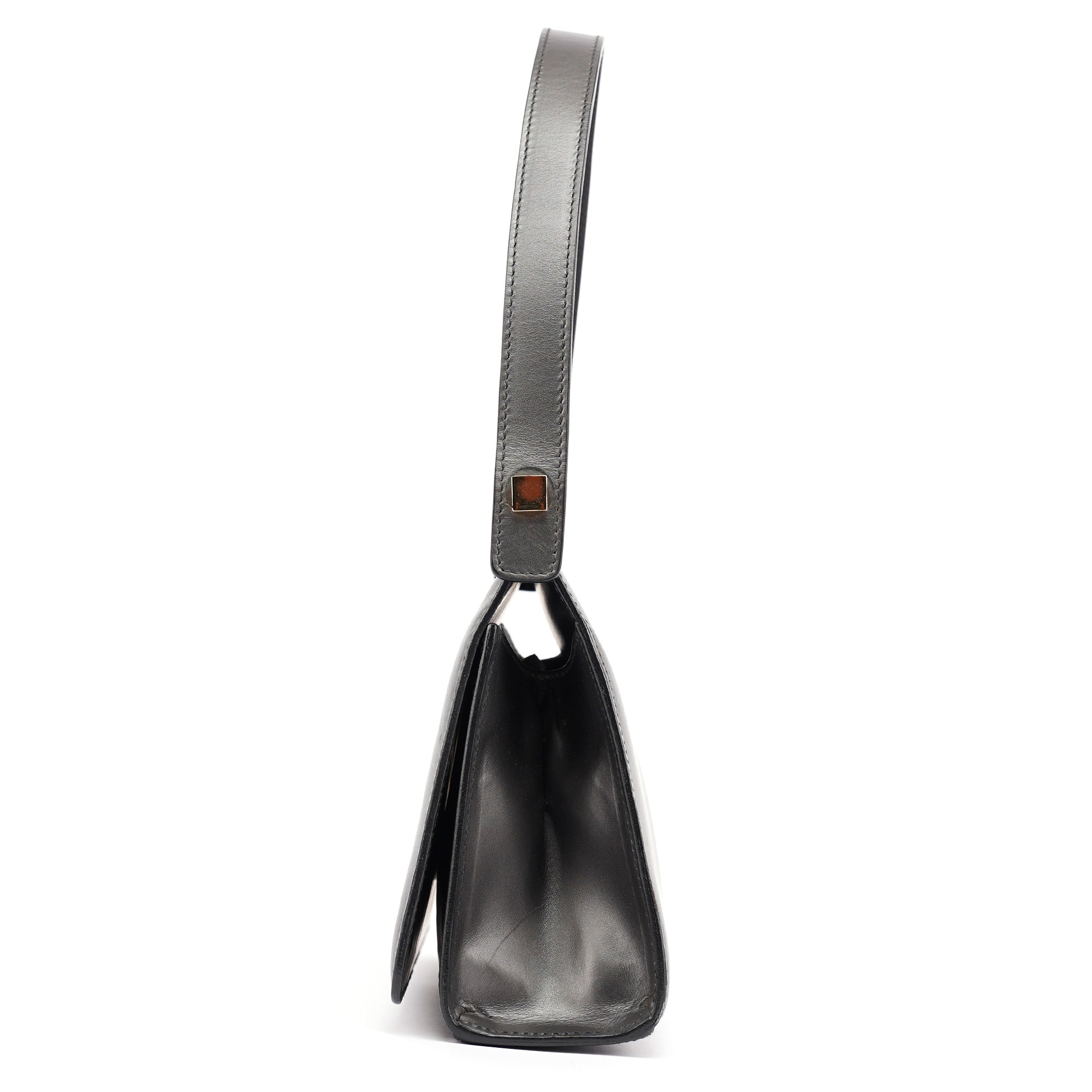 Anthracite Leather Frame Shoulder Bag
