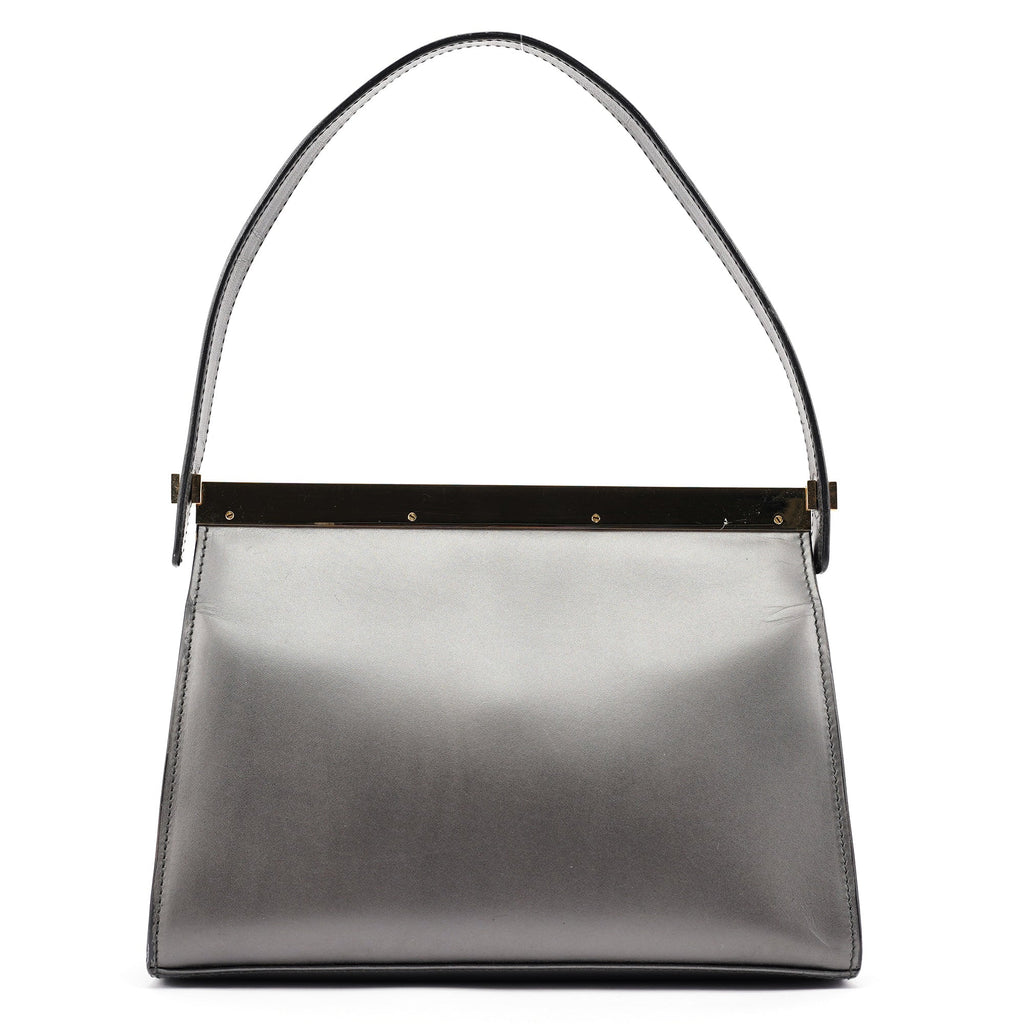 Anthracite Leather Frame Shoulder Bag