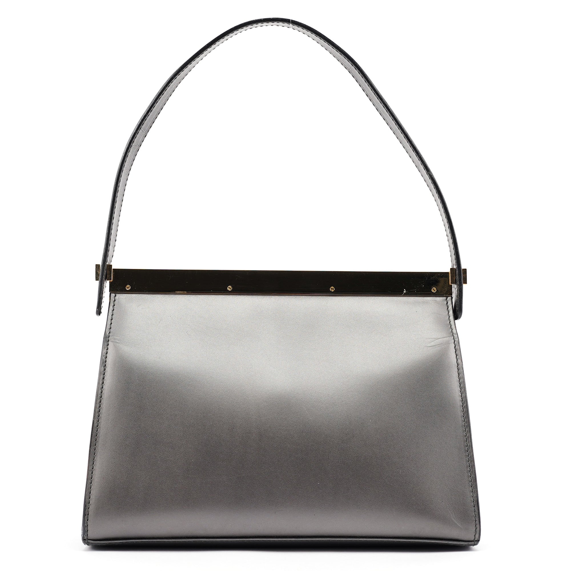 Anthracite Leather Frame Shoulder Bag