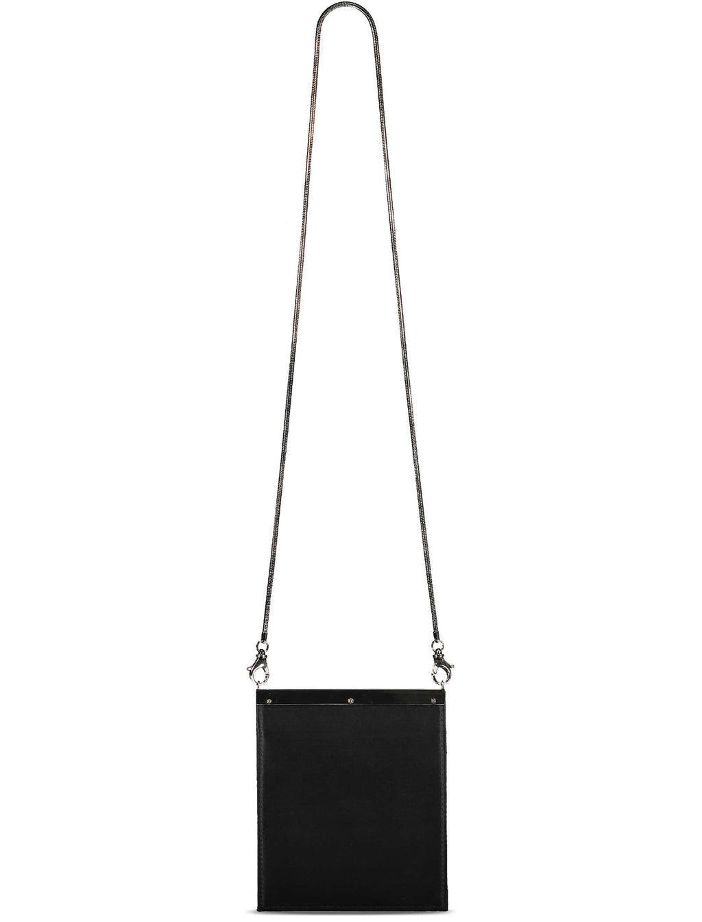 Anthracite Satin Mini Crossbody Bag