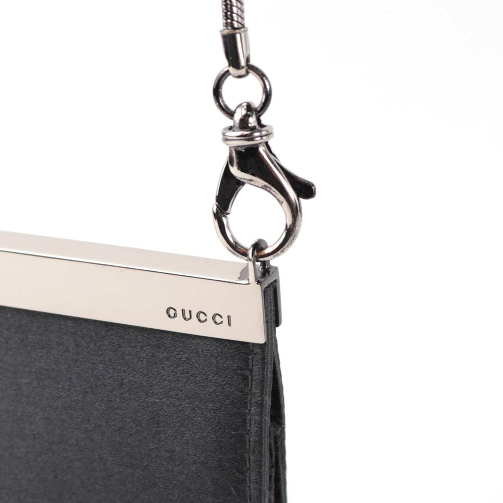 Anthracite Satin Mini Crossbody Bag