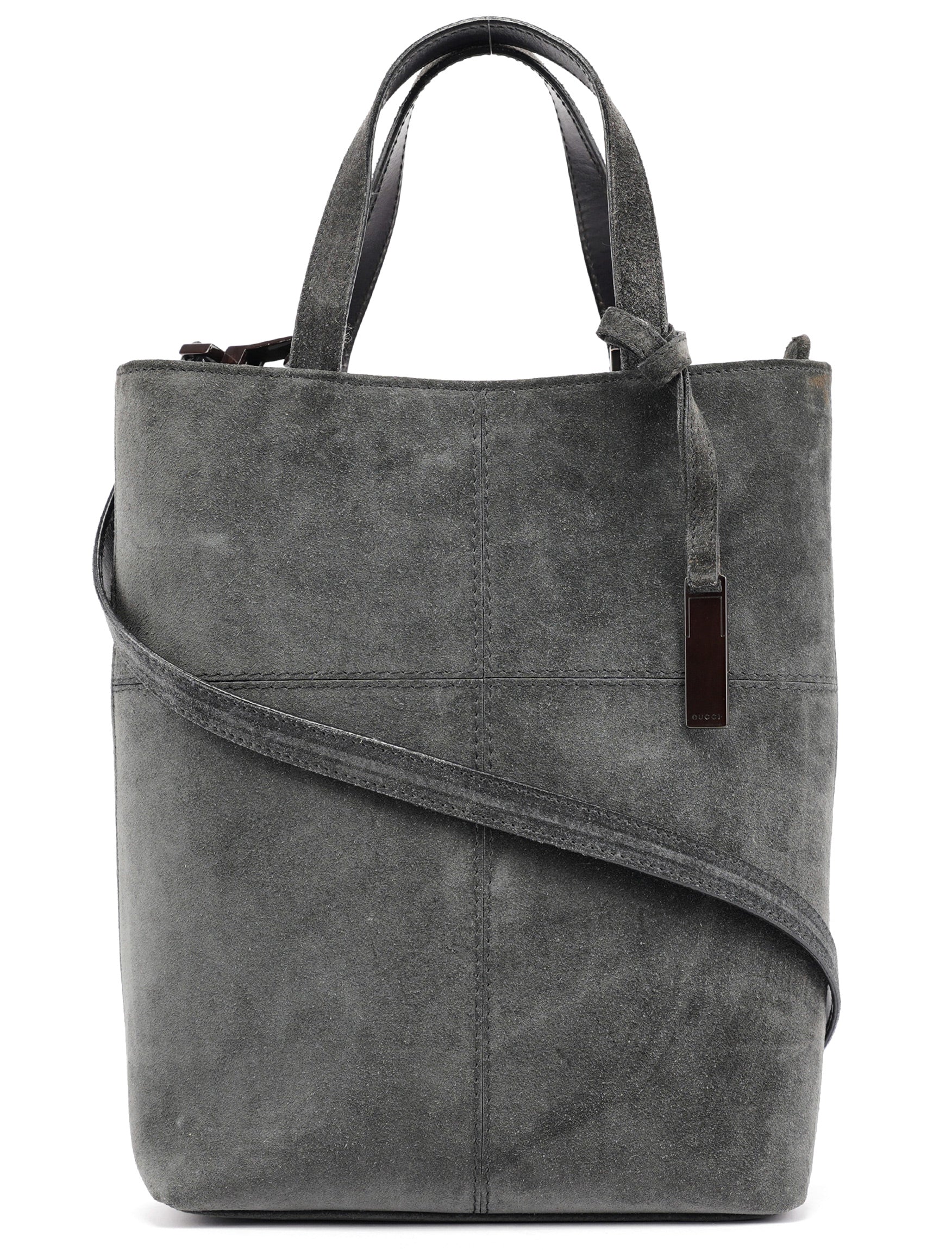 Anthracite Suede 2-Way Tote Bag