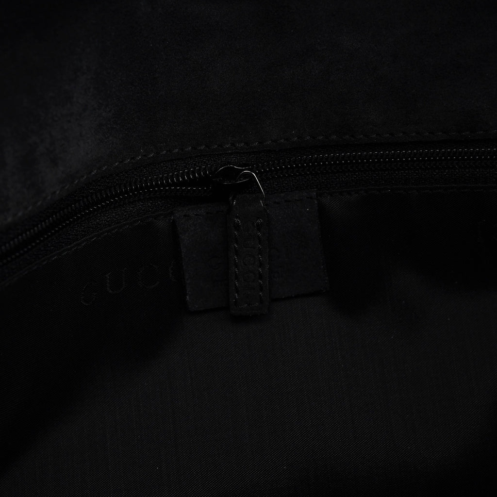 Anthracite Suede Bamboo Shoulder Bag