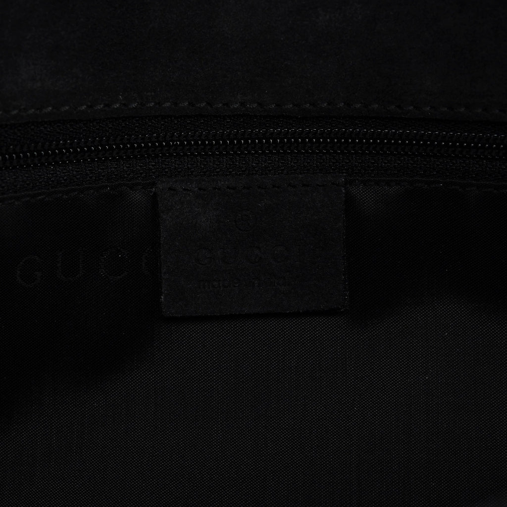 Anthracite Suede Bamboo Shoulder Bag