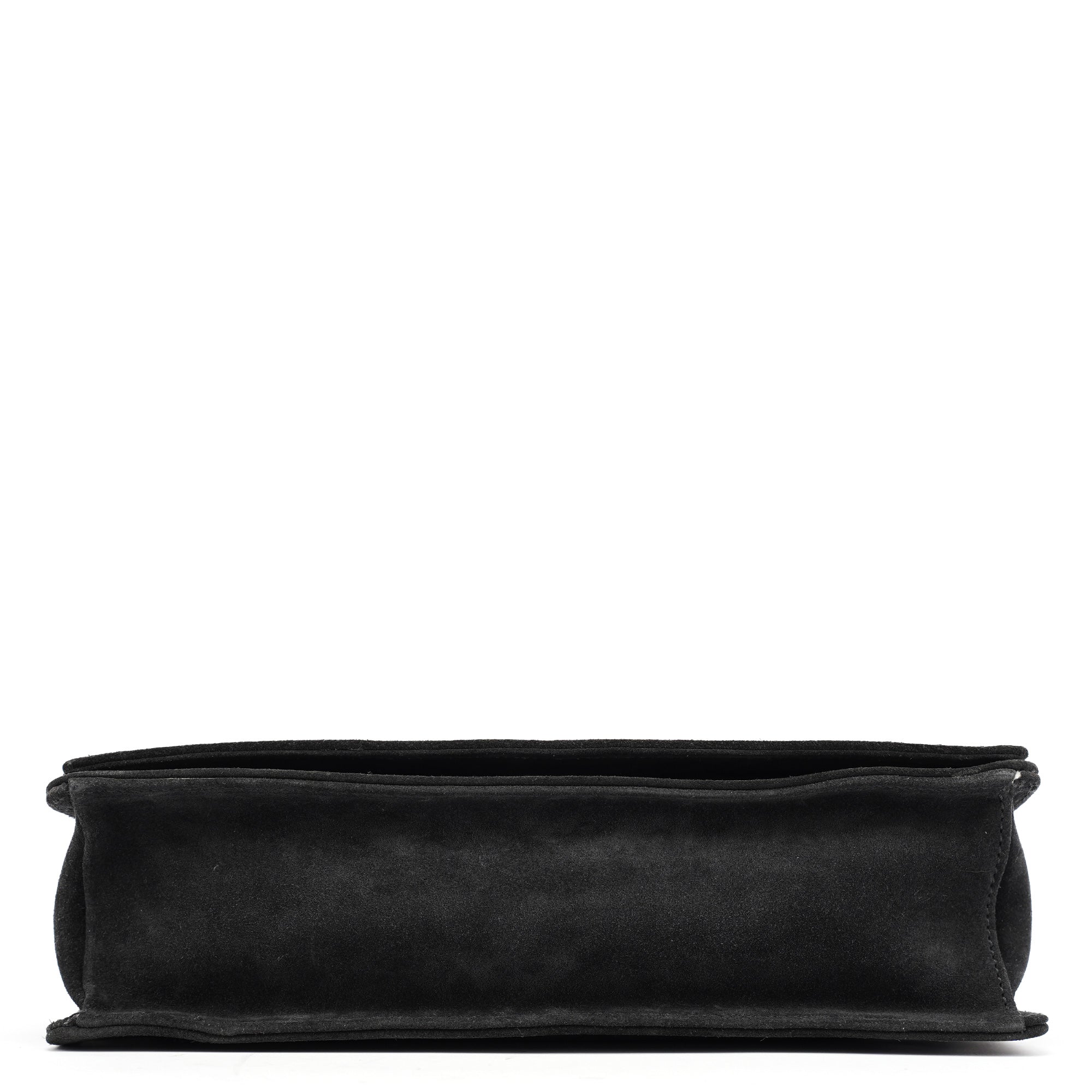 Anthracite Suede Bamboo Shoulder Bag