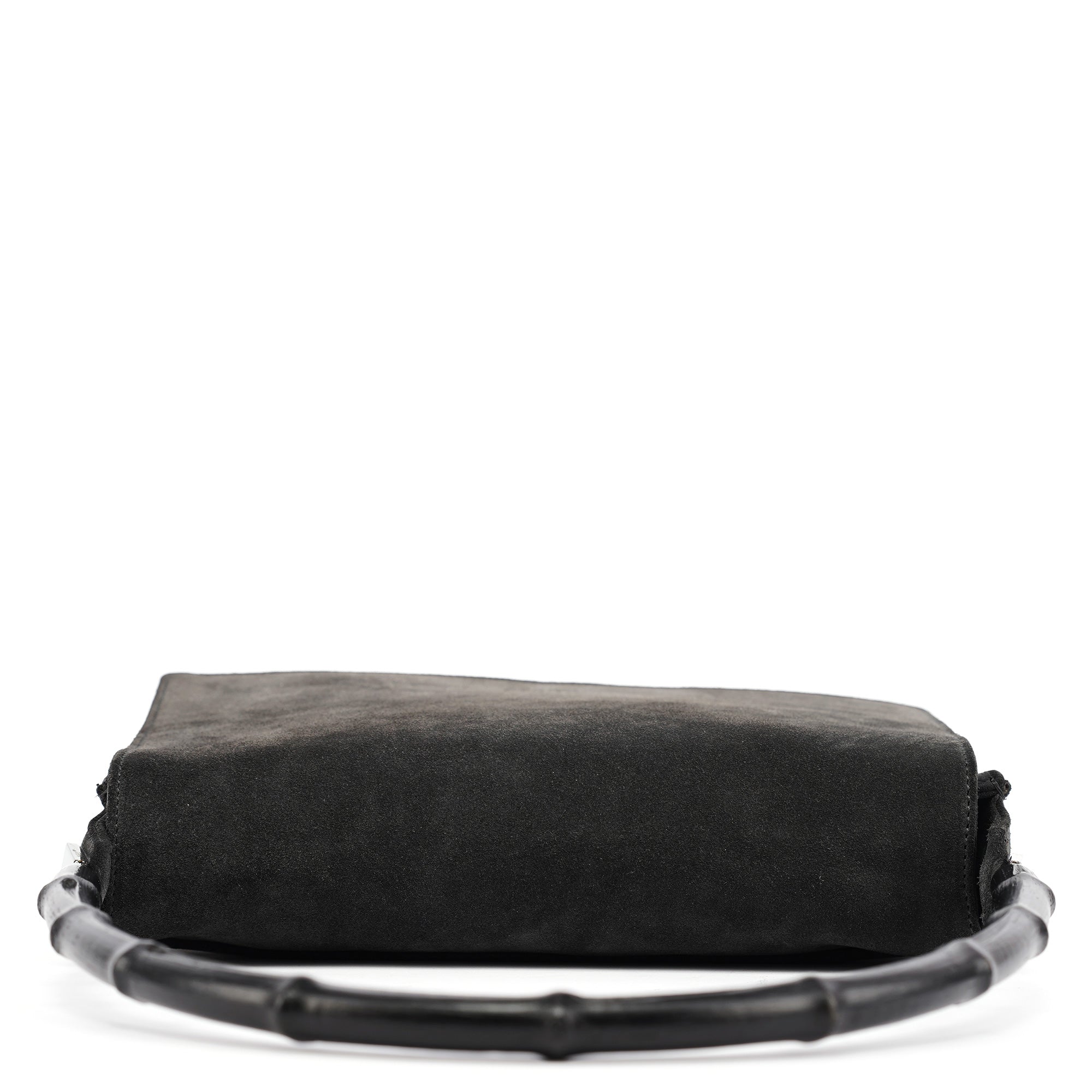 Anthracite Suede Bamboo Shoulder Bag