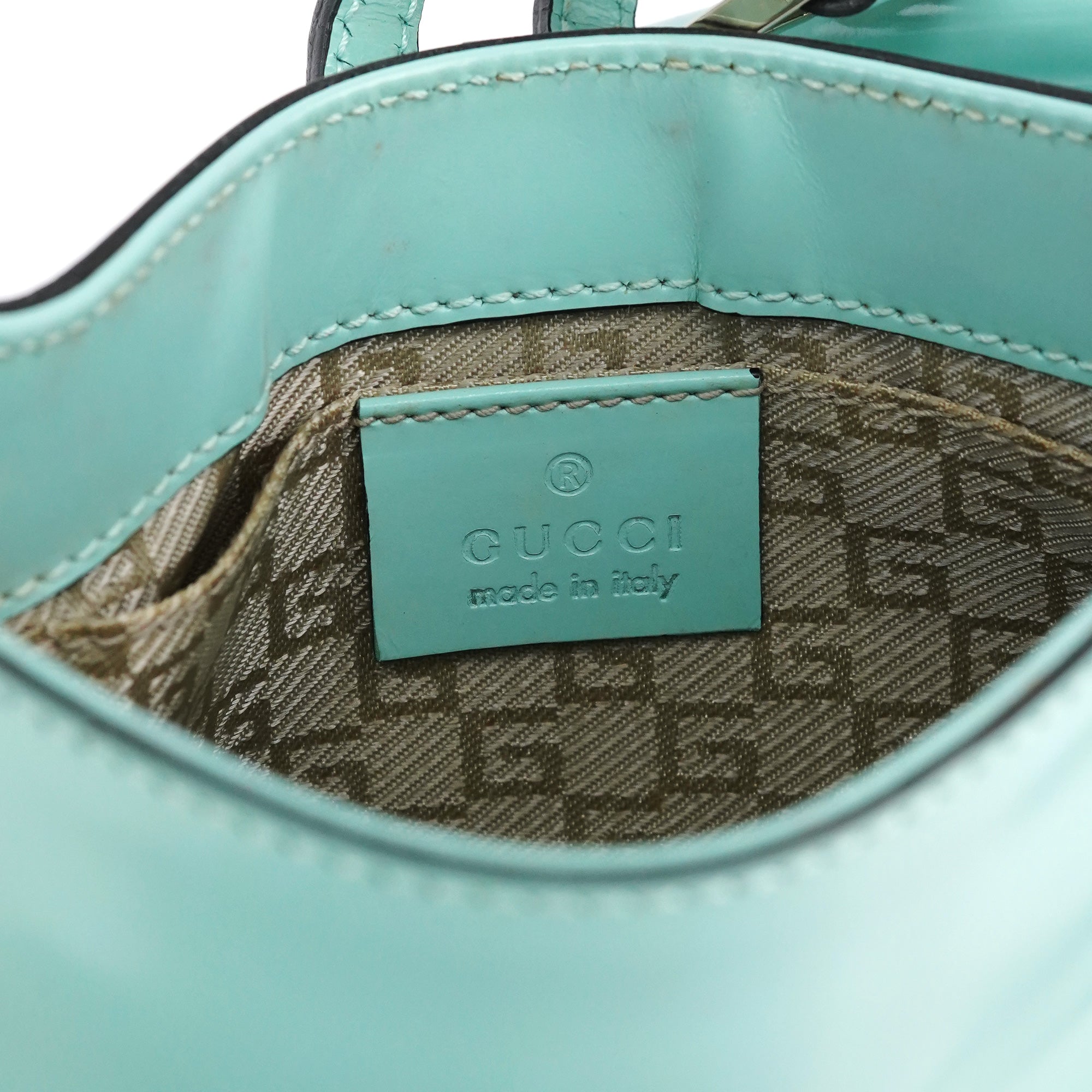 Baby Blue Patent Leather Jackie Shoulder Bag