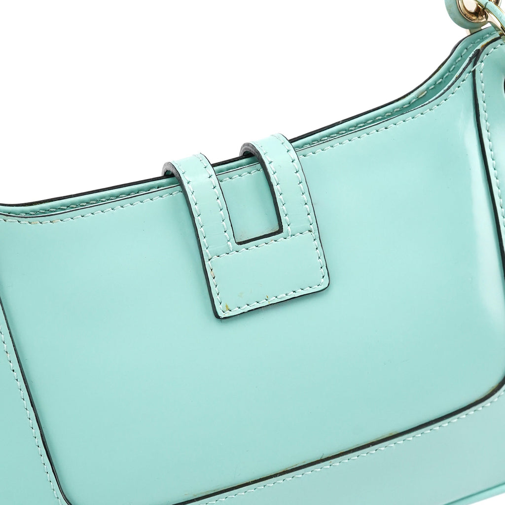 Baby Blue Patent Leather Jackie Shoulder Bag
