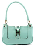 Baby Blue Patent Leather Jackie Shoulder Bag